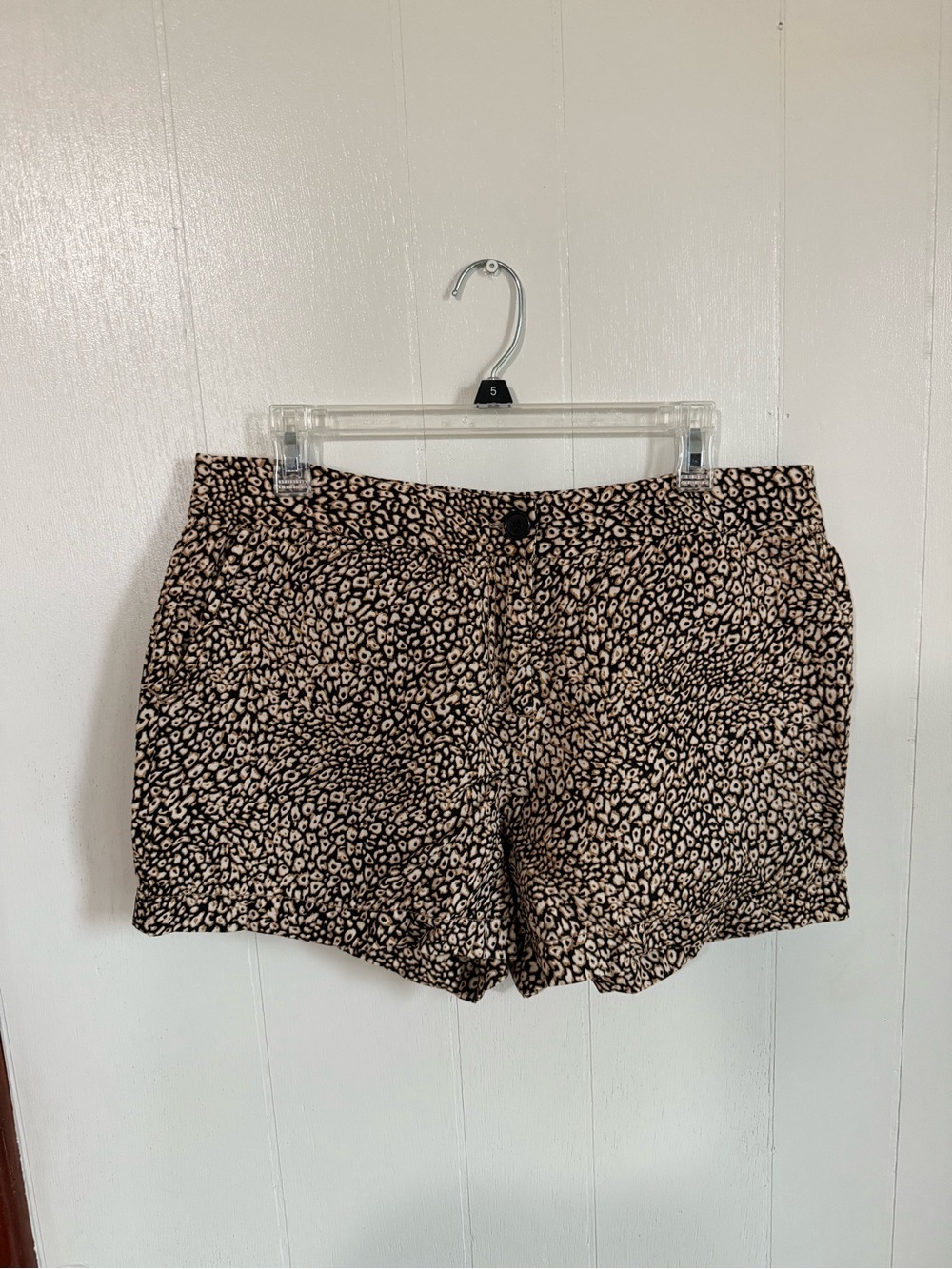 Madison Leopard-Print Shorts - Black & Cream